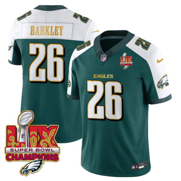 Men's Philadelphia Eagles Super Bowl LIX Champions Gold Trim Vapor Limited Jersey - All Stitched - Image 22