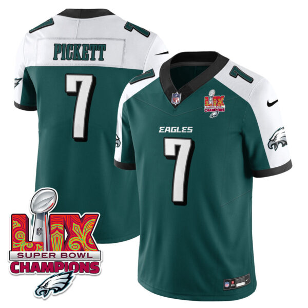 Men's Philadelphia Eagles Super Bowl LIX Champions Gold Trim Vapor Limited Jersey - All Stitched - Image 23