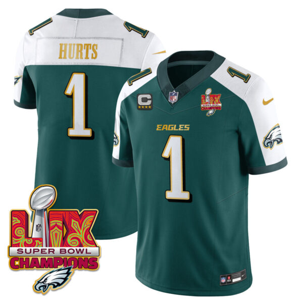 Men's Philadelphia Eagles Super Bowl LIX Champions Gold Trim Vapor Limited Jersey - All Stitched - Image 24