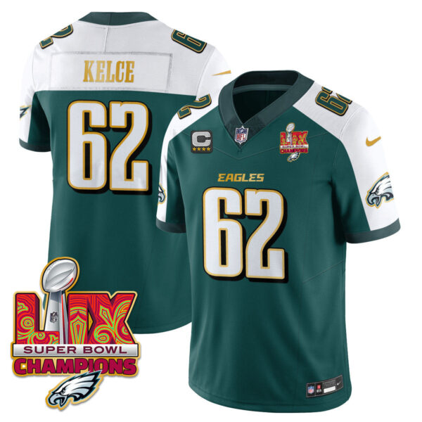 Men's Philadelphia Eagles Super Bowl LIX Champions Gold Trim Vapor Limited Jersey - All Stitched - Image 25
