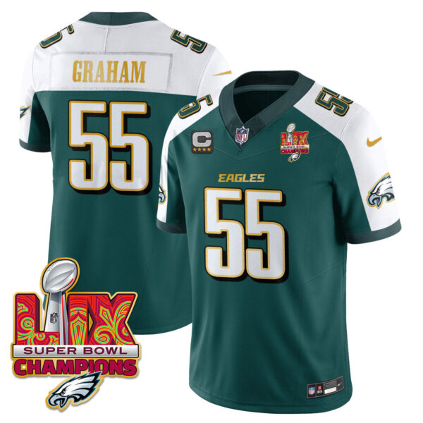 Men's Philadelphia Eagles Super Bowl LIX Champions Gold Trim Vapor Limited Jersey - All Stitched - Image 28