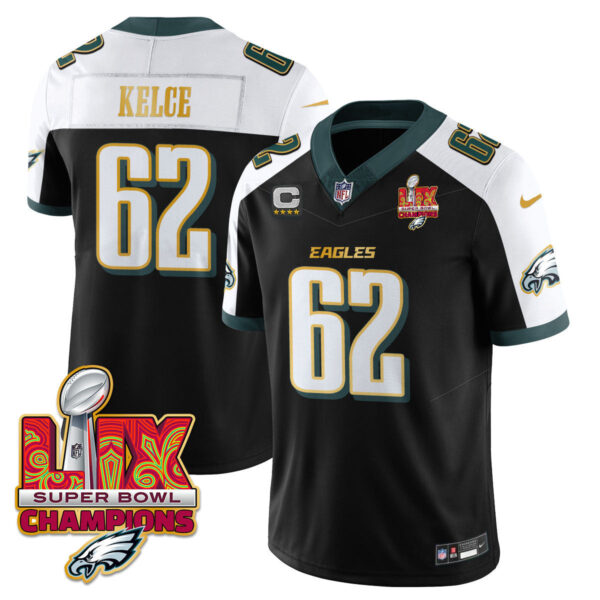 Men's Philadelphia Eagles Super Bowl LIX Champions Gold Trim Vapor Limited Jersey - All Stitched - Image 32
