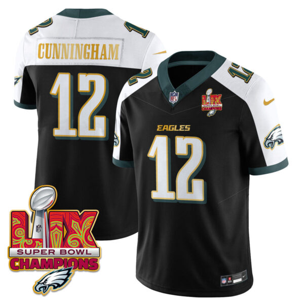 Men's Philadelphia Eagles Super Bowl LIX Champions Gold Trim Vapor Limited Jersey - All Stitched - Image 34