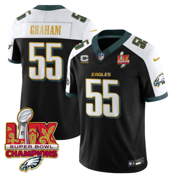 Men's Philadelphia Eagles Super Bowl LIX Champions Gold Trim Vapor Limited Jersey - All Stitched - Image 35