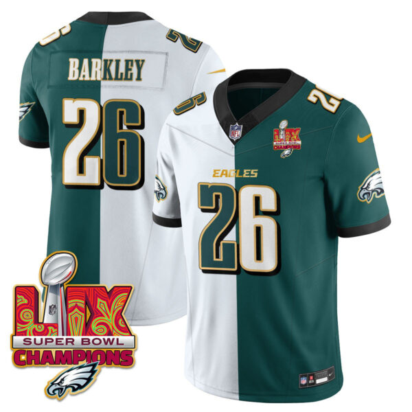 Men's Philadelphia Eagles Super Bowl LIX Champions Gold Trim Vapor Limited Jersey - All Stitched - Image 36