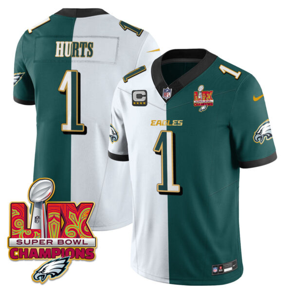 Men's Philadelphia Eagles Super Bowl LIX Champions Gold Trim Vapor Limited Jersey - All Stitched - Image 38