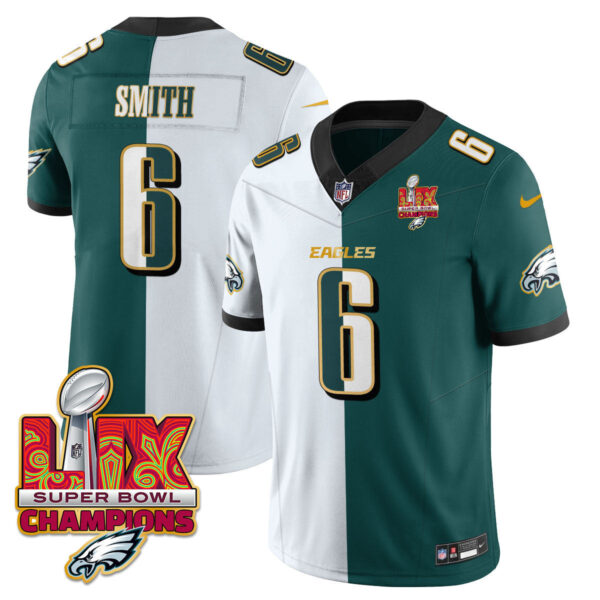 Men's Philadelphia Eagles Super Bowl LIX Champions Gold Trim Vapor Limited Jersey - All Stitched - Image 40