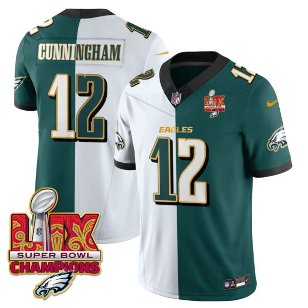 Men's Philadelphia Eagles Super Bowl LIX Champions Gold Trim Vapor Limited Jersey - All Stitched - Image 41