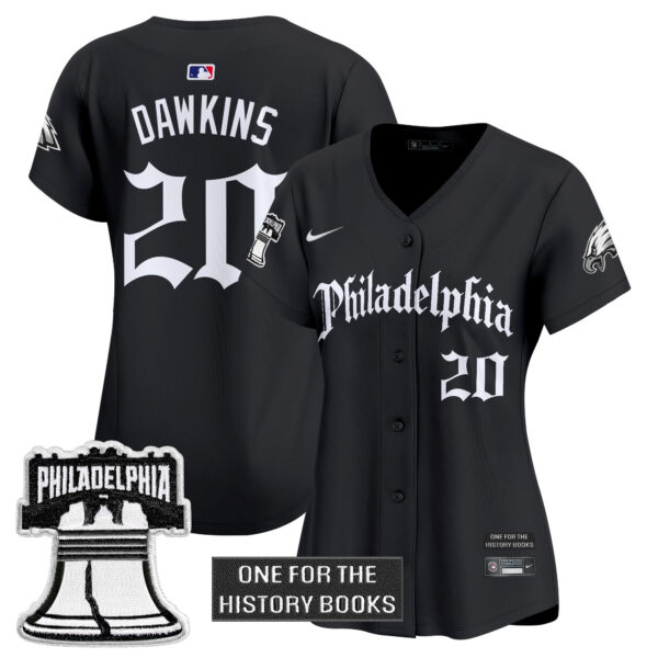 Women's Philadelphia Eagles 'Retro Newspaper Edition' Vapor Baseball Jersey - All Stitched - Image 7