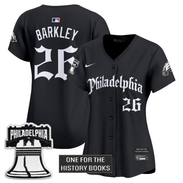 Women's Philadelphia Eagles 'Retro Newspaper Edition' Vapor Baseball Jersey - All Stitched