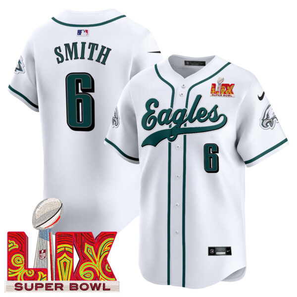 Men's Philadelphia Eagles Midnight Green Super Bowl LIX Vapor Baseball Jersey - All Stitched - Image 15