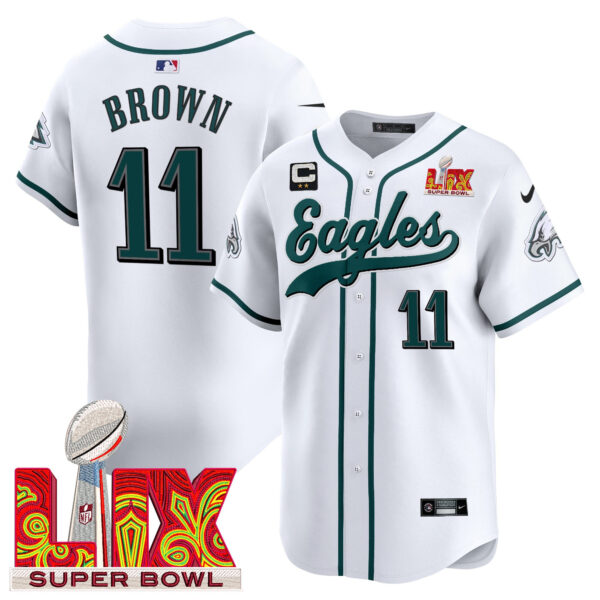 Men's Philadelphia Eagles Midnight Green Super Bowl LIX Vapor Baseball Jersey - All Stitched - Image 18