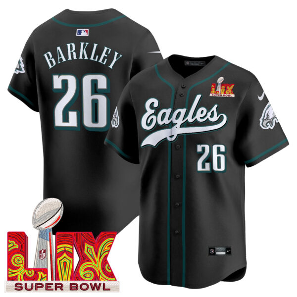 Men's Philadelphia Eagles Midnight Green Super Bowl LIX Vapor Baseball Jersey - All Stitched - Image 21