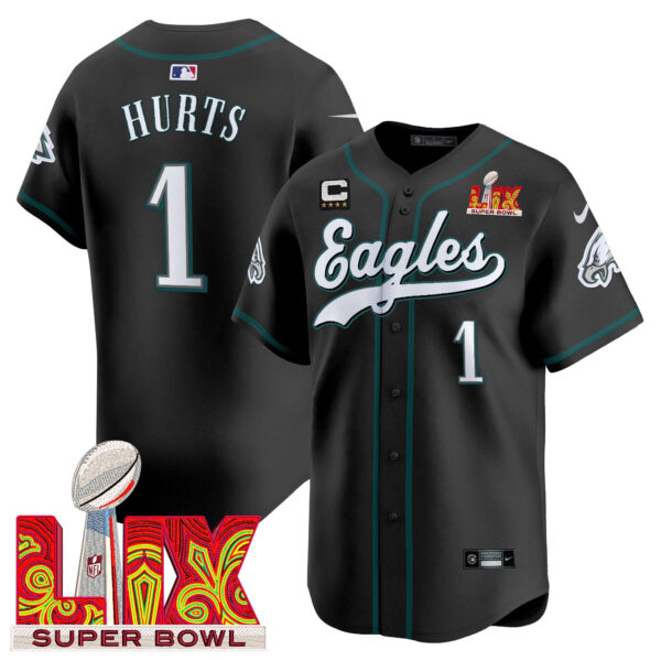 Men's Philadelphia Eagles Midnight Green Super Bowl LIX Vapor Baseball Jersey - All Stitched - Image 23