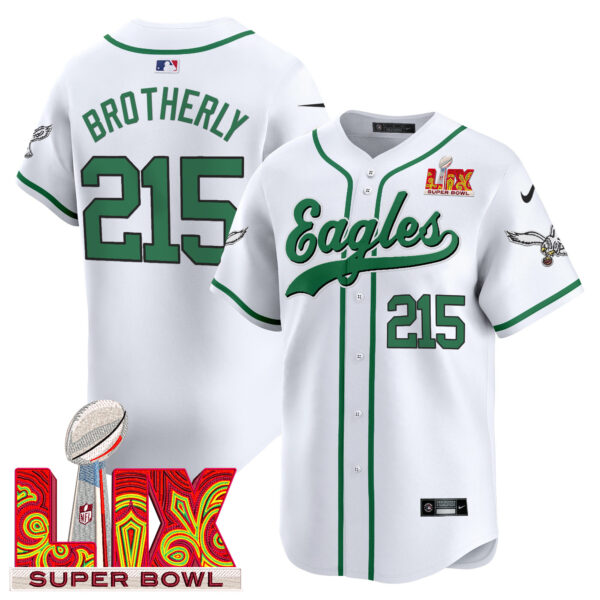 Men's Philadelphia Eagles Midnight Green Super Bowl LIX Vapor Baseball Jersey - All Stitched - Image 52