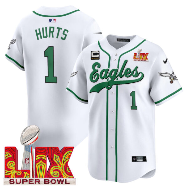Men's Philadelphia Eagles Midnight Green Super Bowl LIX Vapor Baseball Jersey - All Stitched - Image 53