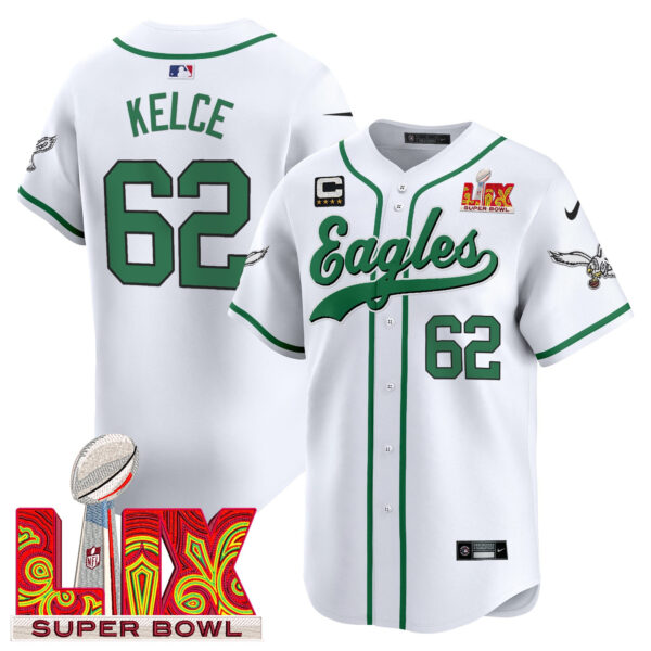 Men's Philadelphia Eagles Midnight Green Super Bowl LIX Vapor Baseball Jersey - All Stitched - Image 54
