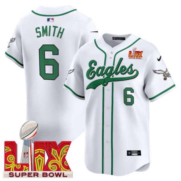 Men's Philadelphia Eagles Midnight Green Super Bowl LIX Vapor Baseball Jersey - All Stitched - Image 55