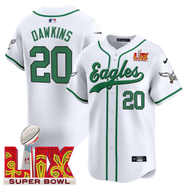 Men's Philadelphia Eagles Midnight Green Super Bowl LIX Vapor Baseball Jersey - All Stitched - Image 57