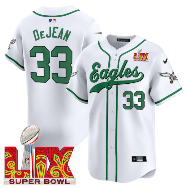 Men's Philadelphia Eagles Midnight Green Super Bowl LIX Vapor Baseball Jersey - All Stitched - Image 59