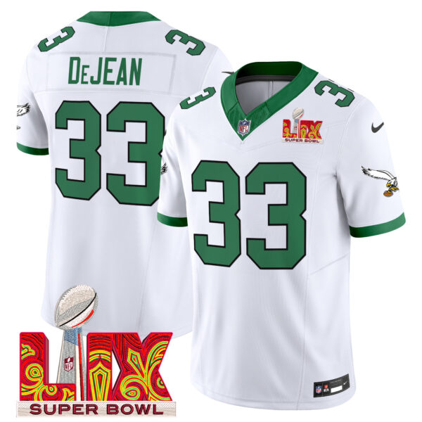 Men's Philadelphia Eagles Kelly Green Super Bowl LIX Patch Vapor Limited Jersey - All Stitched - Image 10