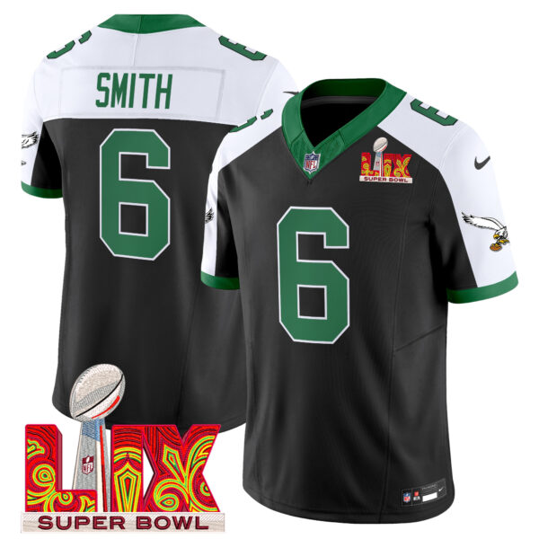 Men's Philadelphia Eagles Kelly Green Super Bowl LIX Patch Vapor Limited Jersey - All Stitched - Image 15
