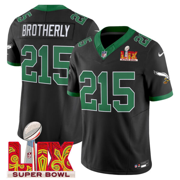 Men's Philadelphia Eagles Kelly Green Super Bowl LIX Patch Vapor Limited Jersey - All Stitched - Image 42