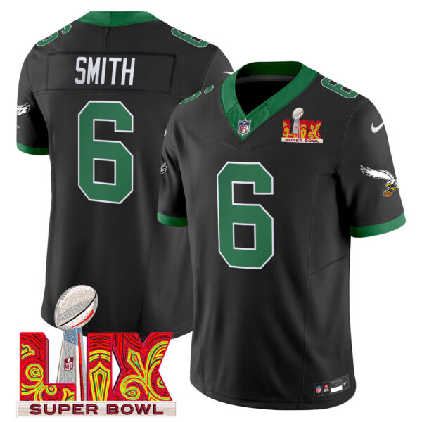 Men's Philadelphia Eagles Kelly Green Super Bowl LIX Patch Vapor Limited Jersey - All Stitched - Image 45
