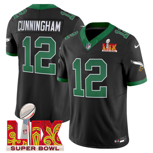 Men's Philadelphia Eagles Kelly Green Super Bowl LIX Patch Vapor Limited Jersey - All Stitched - Image 46