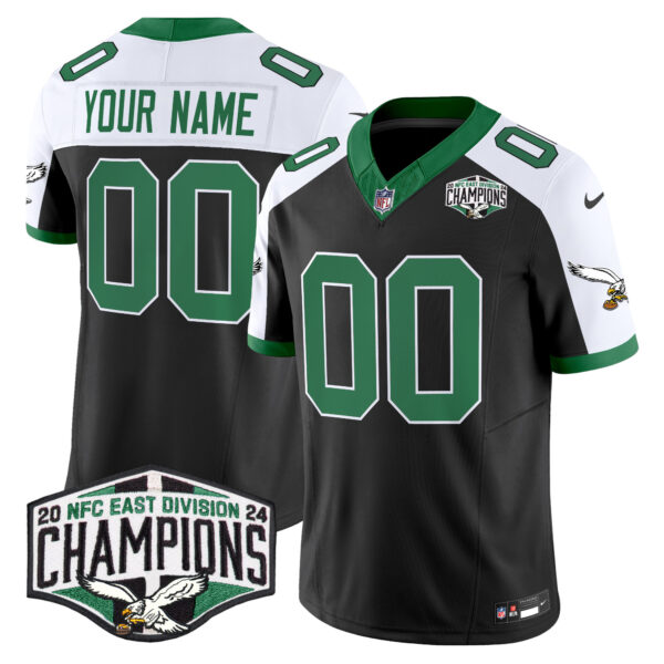 Philadelphia Eagles Kelly Green 2024 NFC East Division Champions Vapor Limited Custom Jersey - All Stitched - Image 2