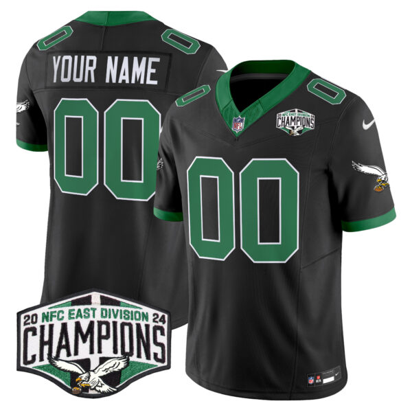 Philadelphia Eagles Kelly Green 2024 NFC East Division Champions Vapor Limited Custom Jersey - All Stitched - Image 5