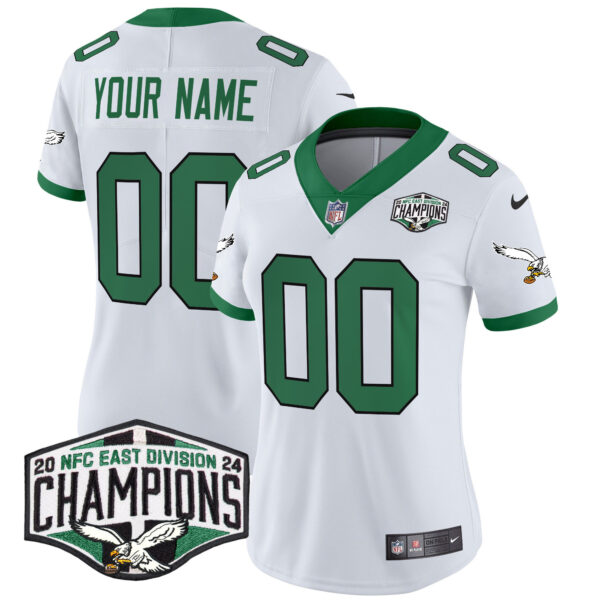 Philadelphia Eagles Kelly Green 2024 NFC East Division Champions Vapor Limited Custom Jersey - All Stitched - Image 6
