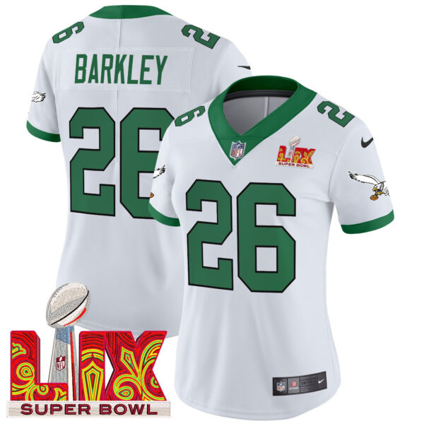 Women's Philadelphia Eagles Kelly Green Super Bowl LIX Patch Vapor Limited Jersey - All Stitched - Image 2