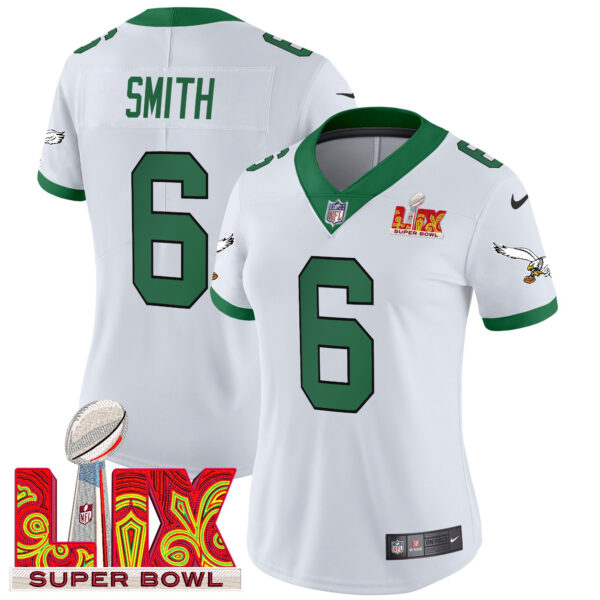Women's Philadelphia Eagles Kelly Green Super Bowl LIX Patch Vapor Limited Jersey - All Stitched - Image 6