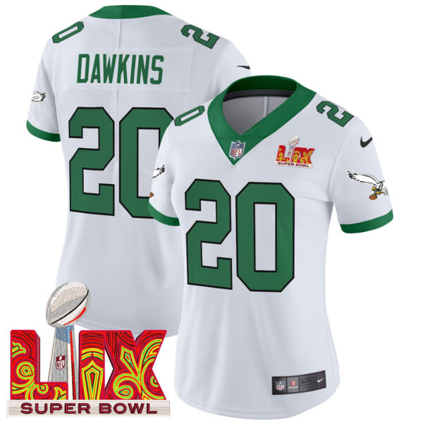 Women's Philadelphia Eagles Kelly Green Super Bowl LIX Patch Vapor Limited Jersey - All Stitched - Image 9