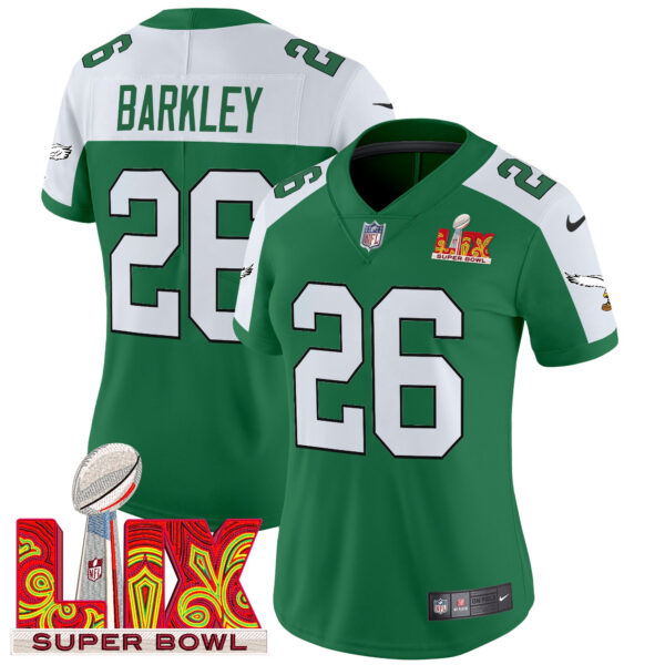 Women's Philadelphia Eagles Kelly Green Super Bowl LIX Patch Vapor Limited Jersey - All Stitched - Image 22