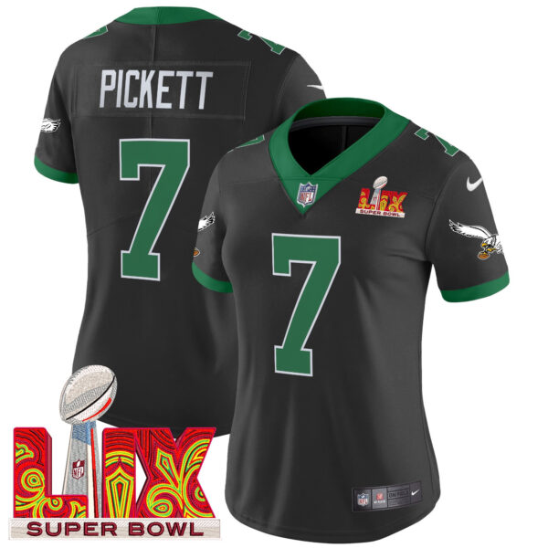 Women's Philadelphia Eagles Kelly Green Super Bowl LIX Patch Vapor Limited Jersey - All Stitched - Image 42
