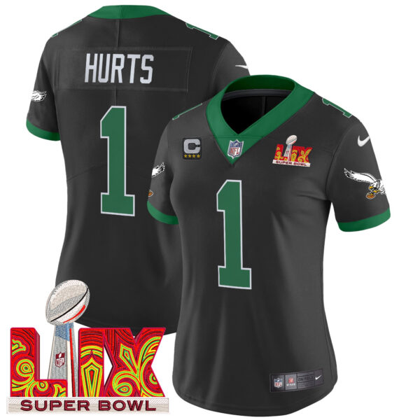 Women's Philadelphia Eagles Kelly Green Super Bowl LIX Patch Vapor Limited Jersey - All Stitched - Image 43