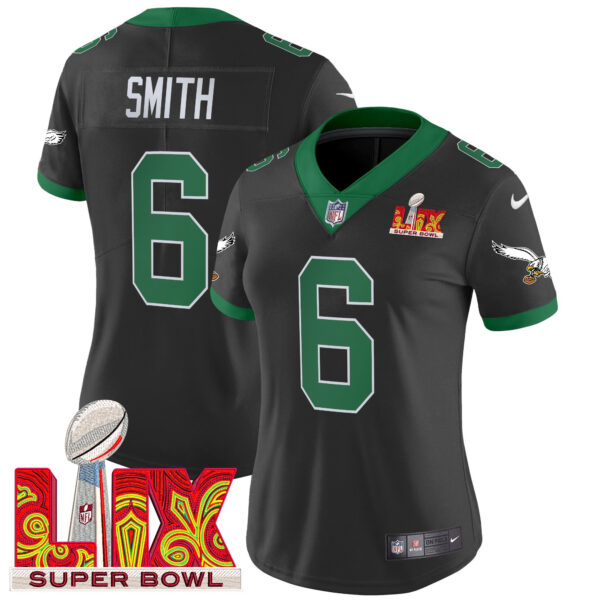 Women's Philadelphia Eagles Kelly Green Super Bowl LIX Patch Vapor Limited Jersey - All Stitched - Image 45