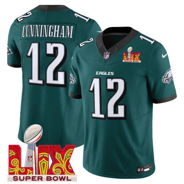 Men's Philadelphia Eagles Super Bowl LIX Patch Vapor Limited Jersey - All Stitched - Image 8