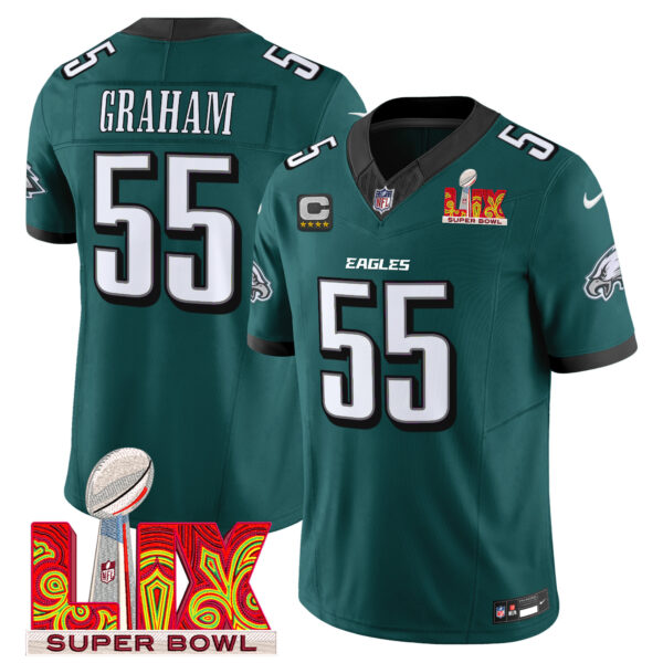 Men's Philadelphia Eagles Super Bowl LIX Patch Vapor Limited Jersey - All Stitched - Image 9