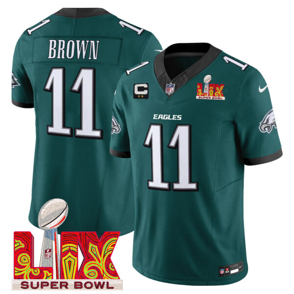 Men's Philadelphia Eagles Super Bowl LIX Patch Vapor Limited Jersey - All Stitched - Image 11