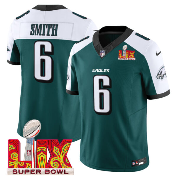 Men's Philadelphia Eagles Super Bowl LIX Patch Vapor Limited Jersey - All Stitched - Image 37