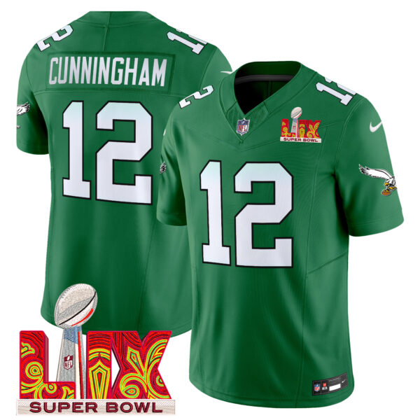 Men's Philadelphia Eagles Super Bowl LIX Patch Vapor Limited Jersey - All Stitched - Image 48