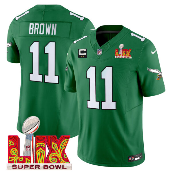 Men's Philadelphia Eagles Super Bowl LIX Patch Vapor Limited Jersey - All Stitched - Image 51
