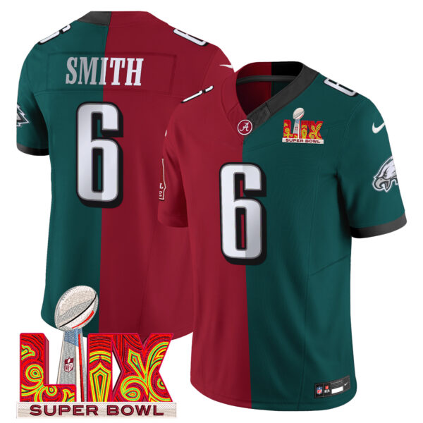 Split Philadelphia Eagles Midnight Green Super Bowl LIX & College Football Vapor Limited Jersey - All Stitched - Image 7