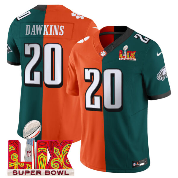 Split Philadelphia Eagles Midnight Green Super Bowl LIX & College Football Vapor Limited Jersey - All Stitched - Image 10