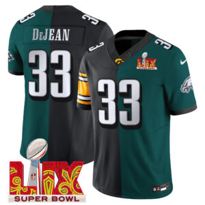 Split Philadelphia Eagles Midnight Green Super Bowl LIX & College Football Vapor Limited Jersey - All Stitched