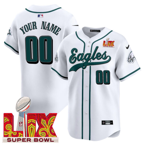 Philadelphia Eagles Midnight Green Super Bowl LIX Vapor Baseball Custom Jersey - All Stitched - Image 2