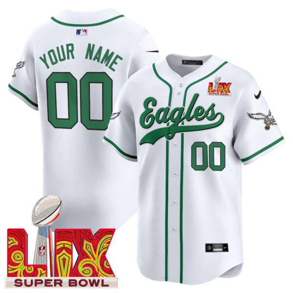 Philadelphia Eagles Midnight Green Super Bowl LIX Vapor Baseball Custom Jersey - All Stitched - Image 6